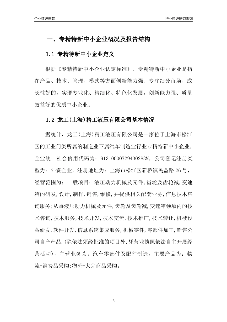 [专精特新]龙工(上海)精工液压有限公司行业竞争力评级分析报告(2023版)_第3页