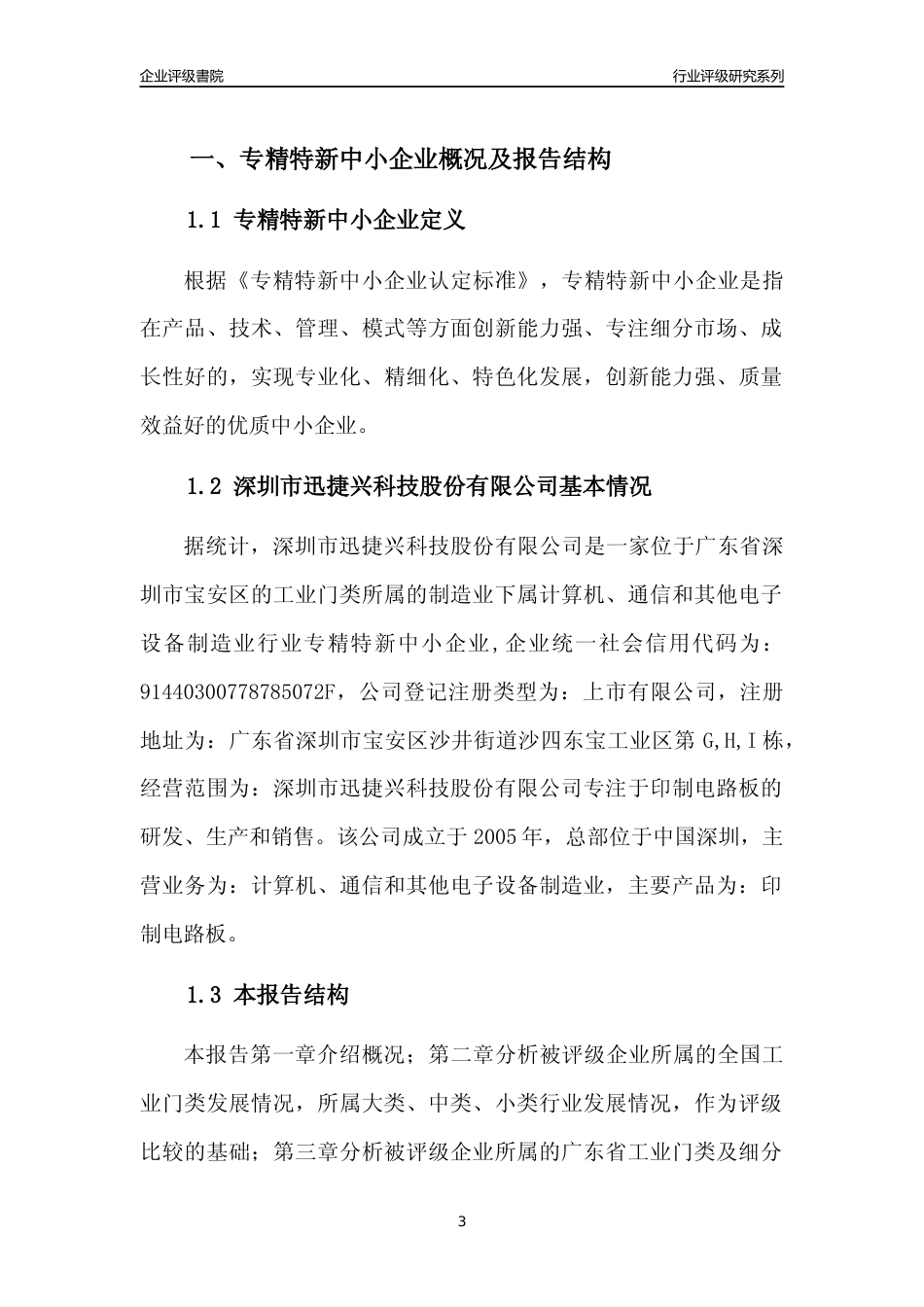 [专精特新]深圳市迅捷兴科技股份有限公司行业竞争力评级分析报告(2023版)_第3页