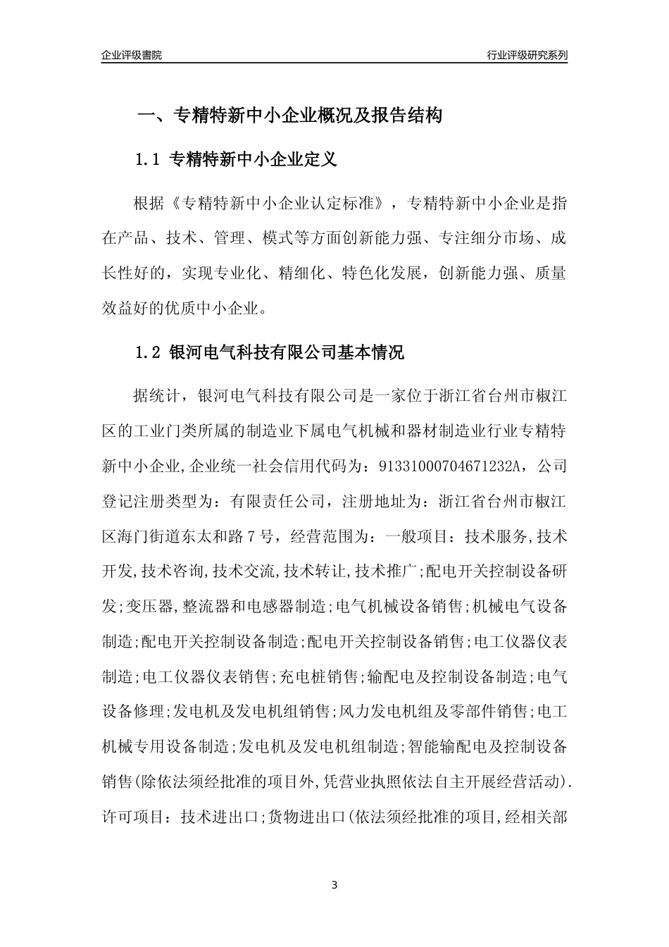 [专精特新]银河电气科技有限公司行业竞争力评级分析报告(2023版)_第3页