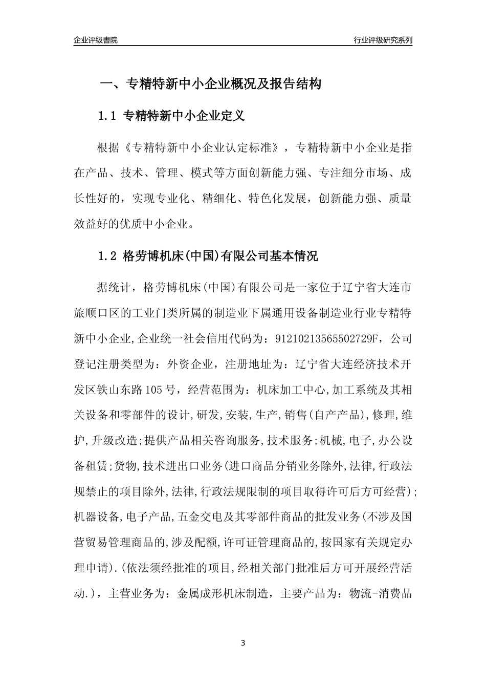 [专精特新]格劳博机床(中国)有限公司行业竞争力评级分析报告(2023版)_第3页