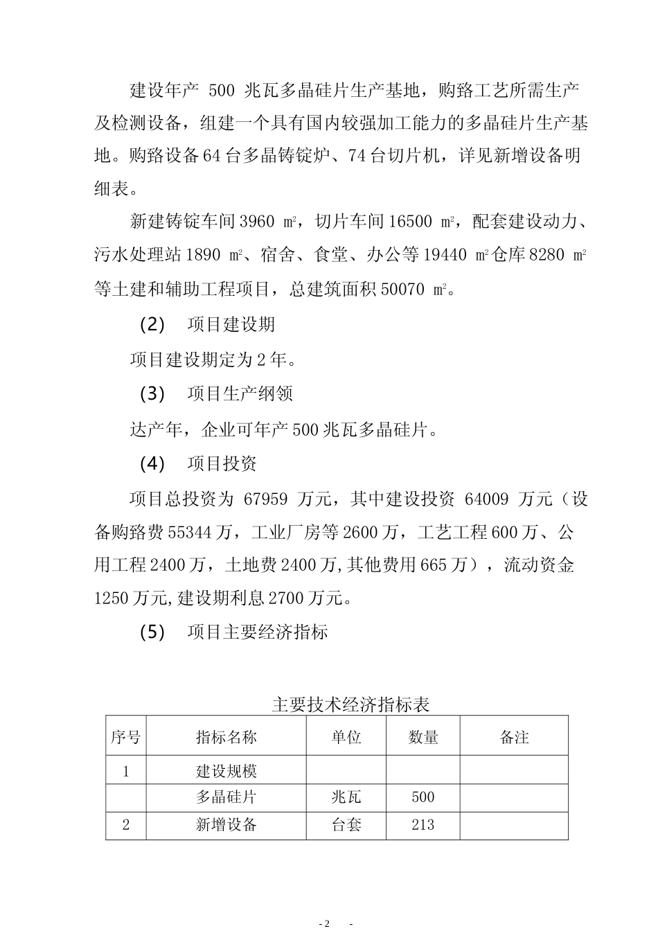 年产500兆瓦多晶硅片项目可行性研究报告_第3页