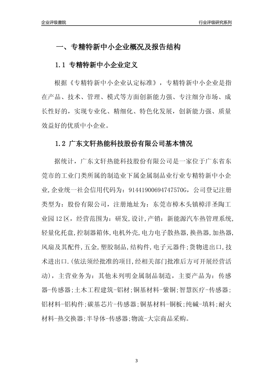 [专精特新]广东文轩热能科技股份有限公司行业竞争力评级分析报告(2023版)_第3页