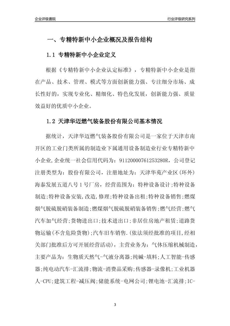 [专精特新]天津华迈燃气装备股份有限公司行业竞争力评级分析报告(2023版)_第3页