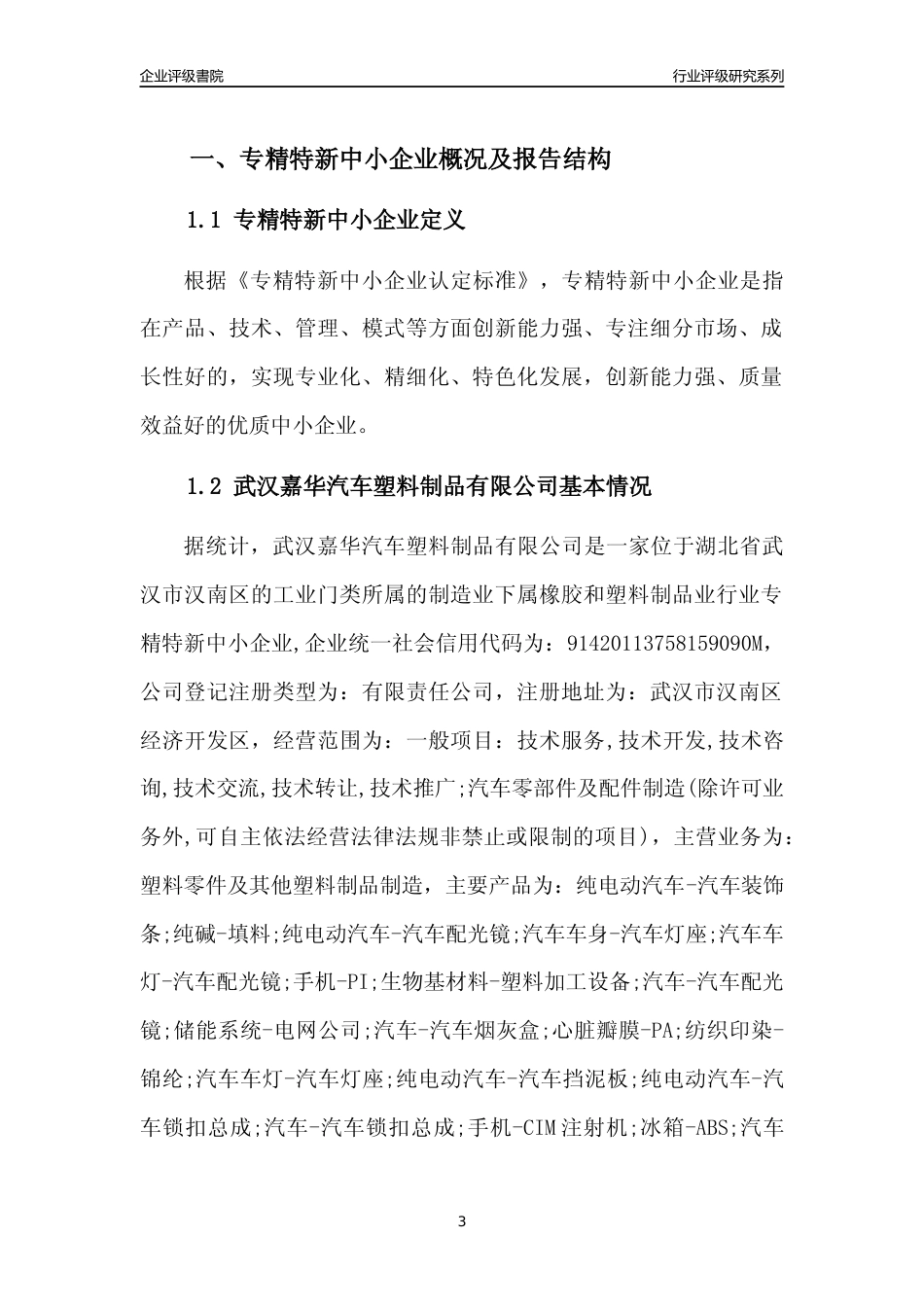 [专精特新]武汉嘉华汽车塑料制品有限公司行业竞争力评级分析报告(2023版)_第3页