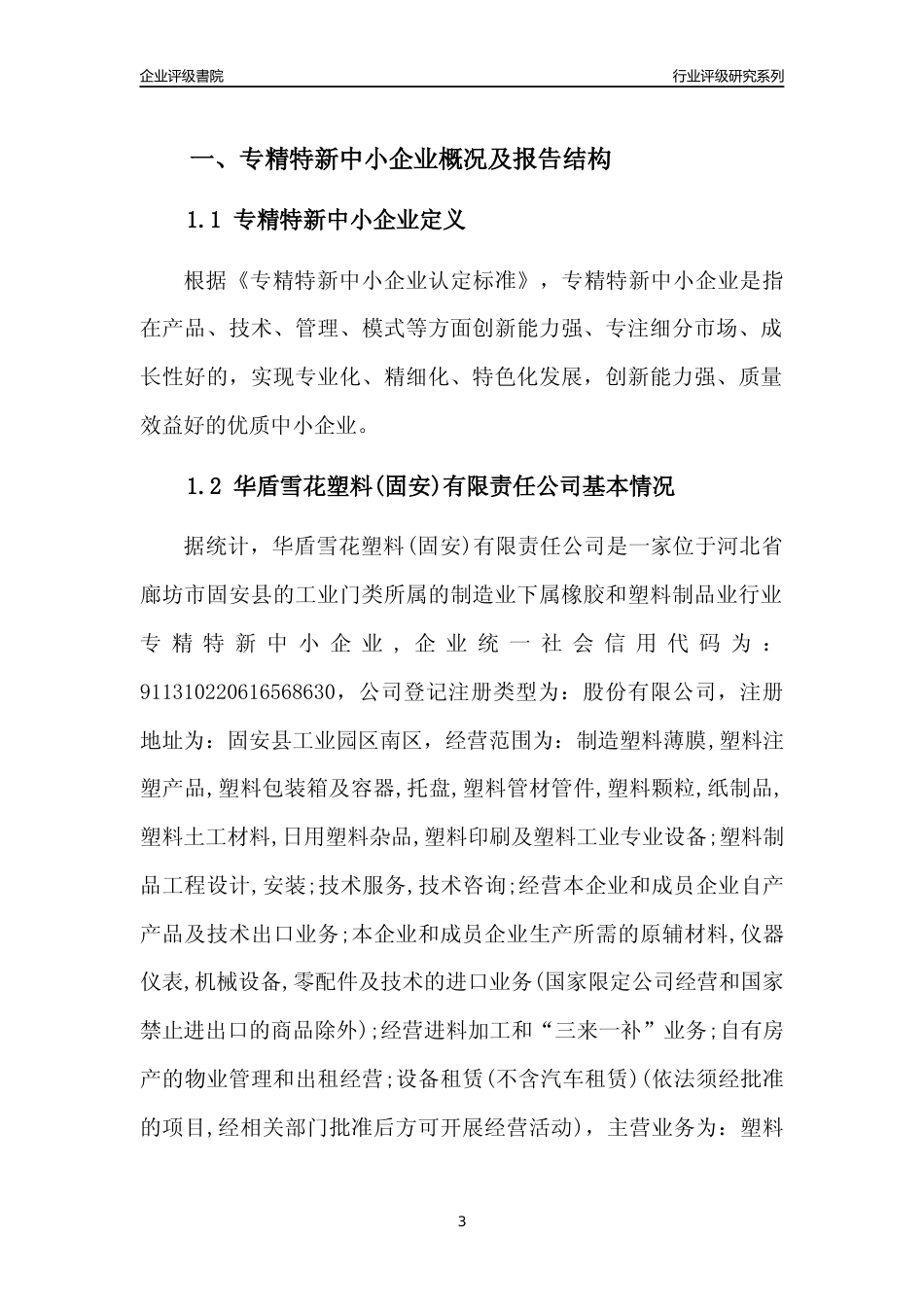 [专精特新]华盾雪花塑料(固安)有限责任公司行业竞争力评级分析报告(2023版)_第3页