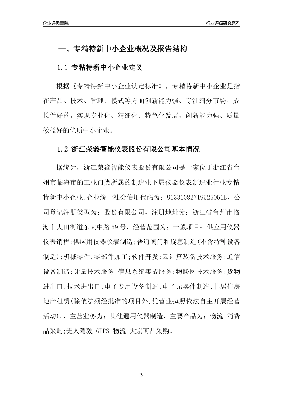 [专精特新]浙江荣鑫智能仪表股份有限公司行业竞争力评级分析报告(2023版)_第3页