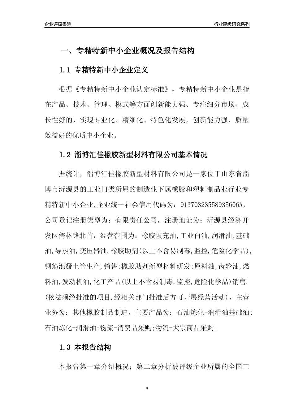 [专精特新]淄博汇佳橡胶新型材料有限公司行业竞争力评级分析报告(2023版)_第3页