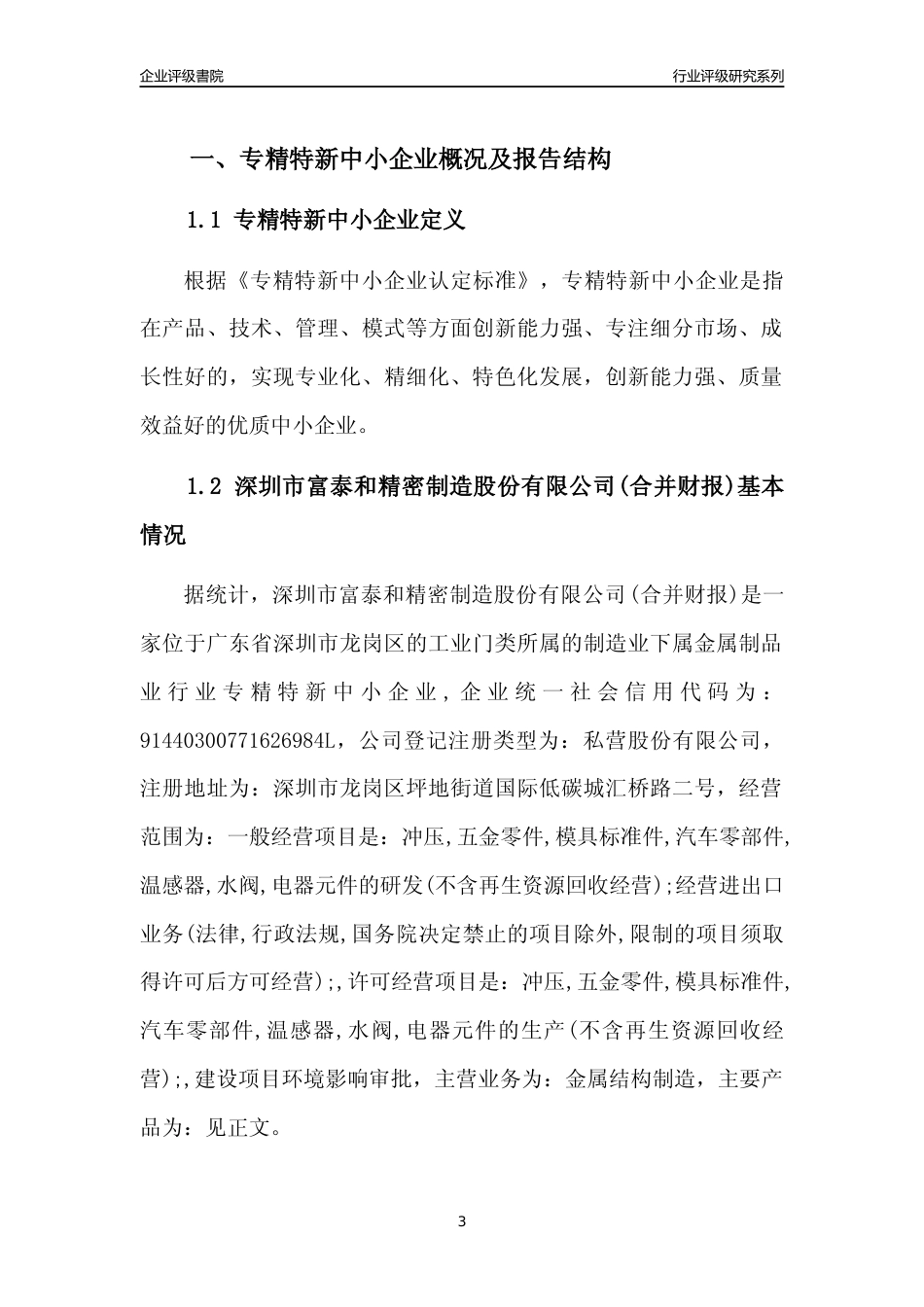 [专精特新]深圳市富泰和精密制造股份有限公司(合并财报)行业竞争力评级分析报告(2023版)_第3页