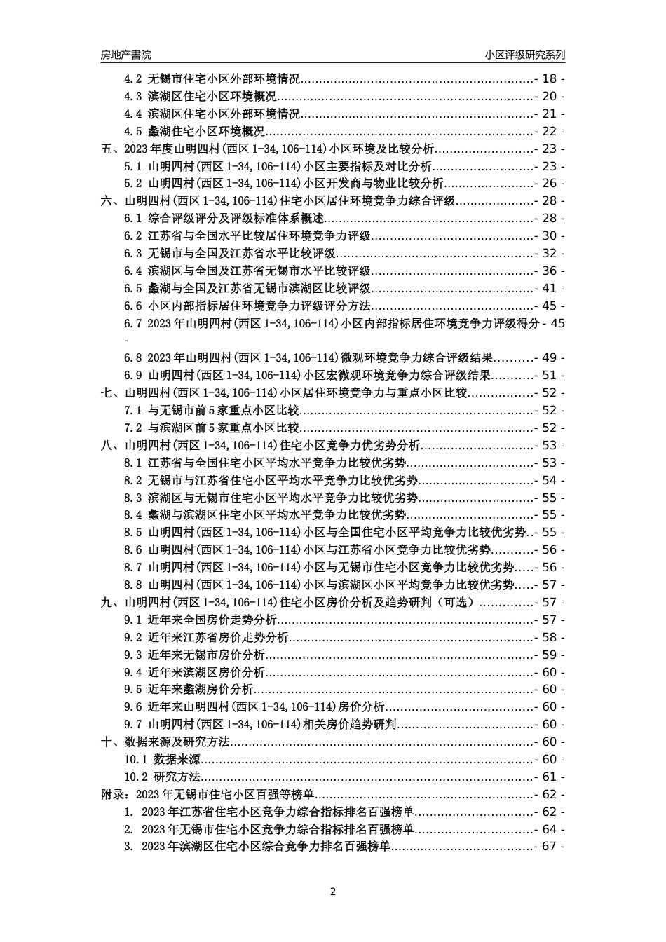 [小区点评]山明四村(西区1-34,106-114)(无锡市滨湖区)小区居住环境竞争力评级及房价趋势分析报告(2024版)_第2页