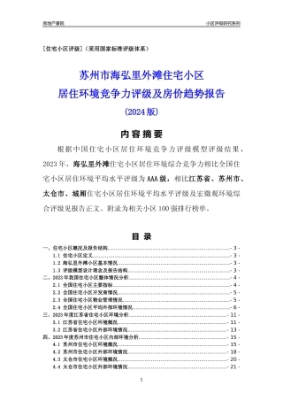 [小区点评]海弘里外滩(苏州市太仓市)小区居住环境竞争力评级及房价趋势分析报告(2024版)