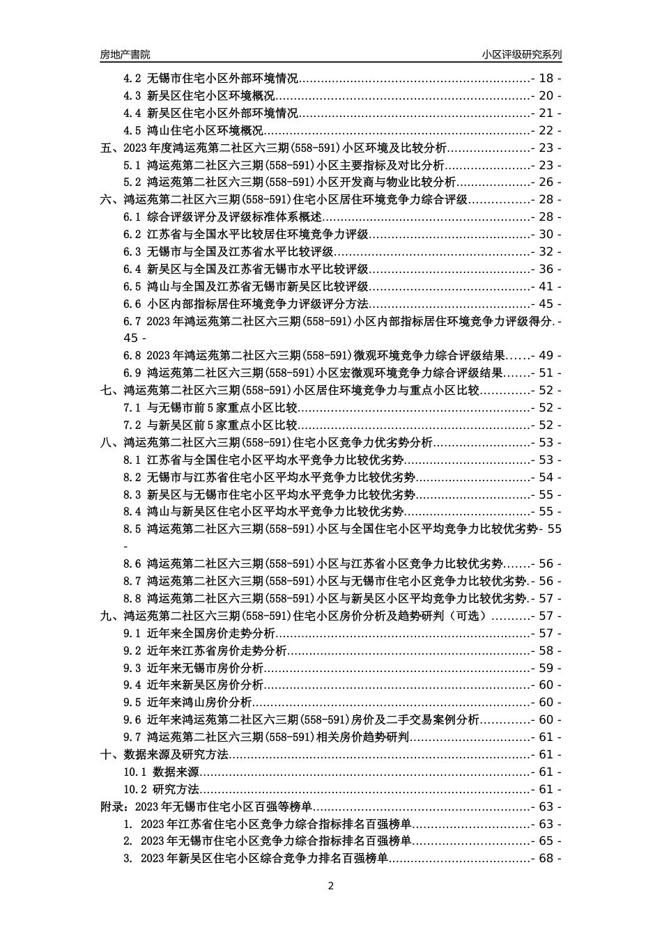 [小区点评]鸿运苑第二社区六三期(558-591)(无锡市新吴区)小区居住环境竞争力评级及房价趋势分析报告(2024版)_第2页