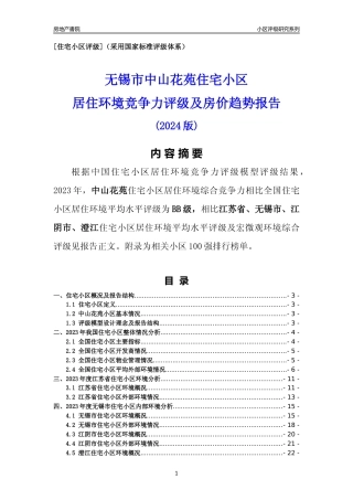 [小区点评]中山花苑(无锡市江阴市)小区居住环境竞争力评级及房价趋势分析报告(2024版)