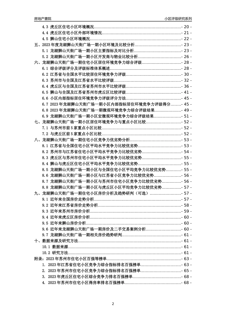 [小区点评]龙湖狮山天街广场一期(苏州市虎丘区)小区居住环境竞争力评级及房价趋势分析报告(2024版)_第2页