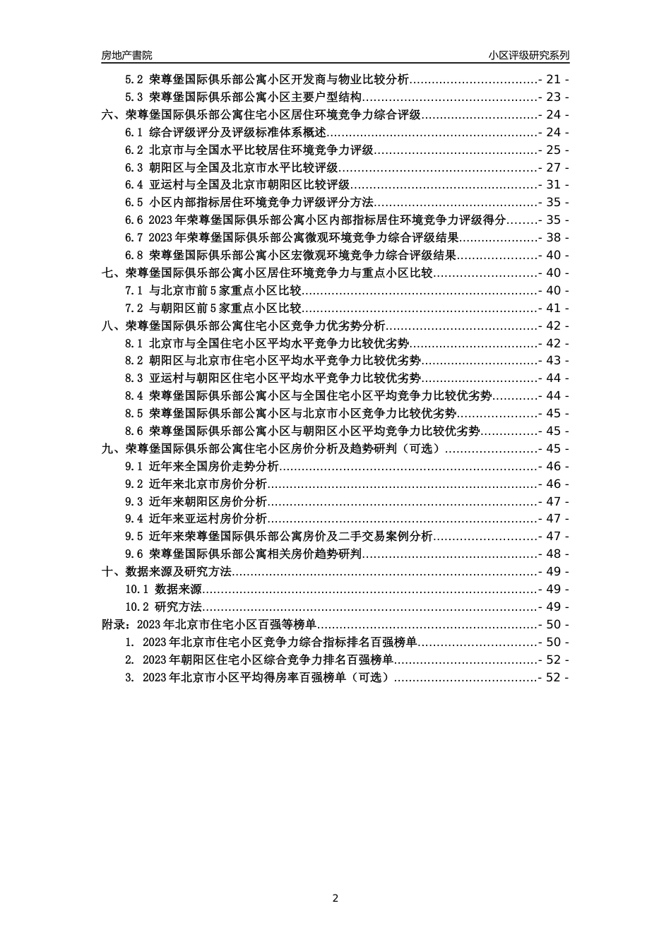 [小区点评]荣尊堡国际俱乐部公寓(北京朝阳)小区居住环境竞争力评级及房价趋势分析报告(2024版)_第2页