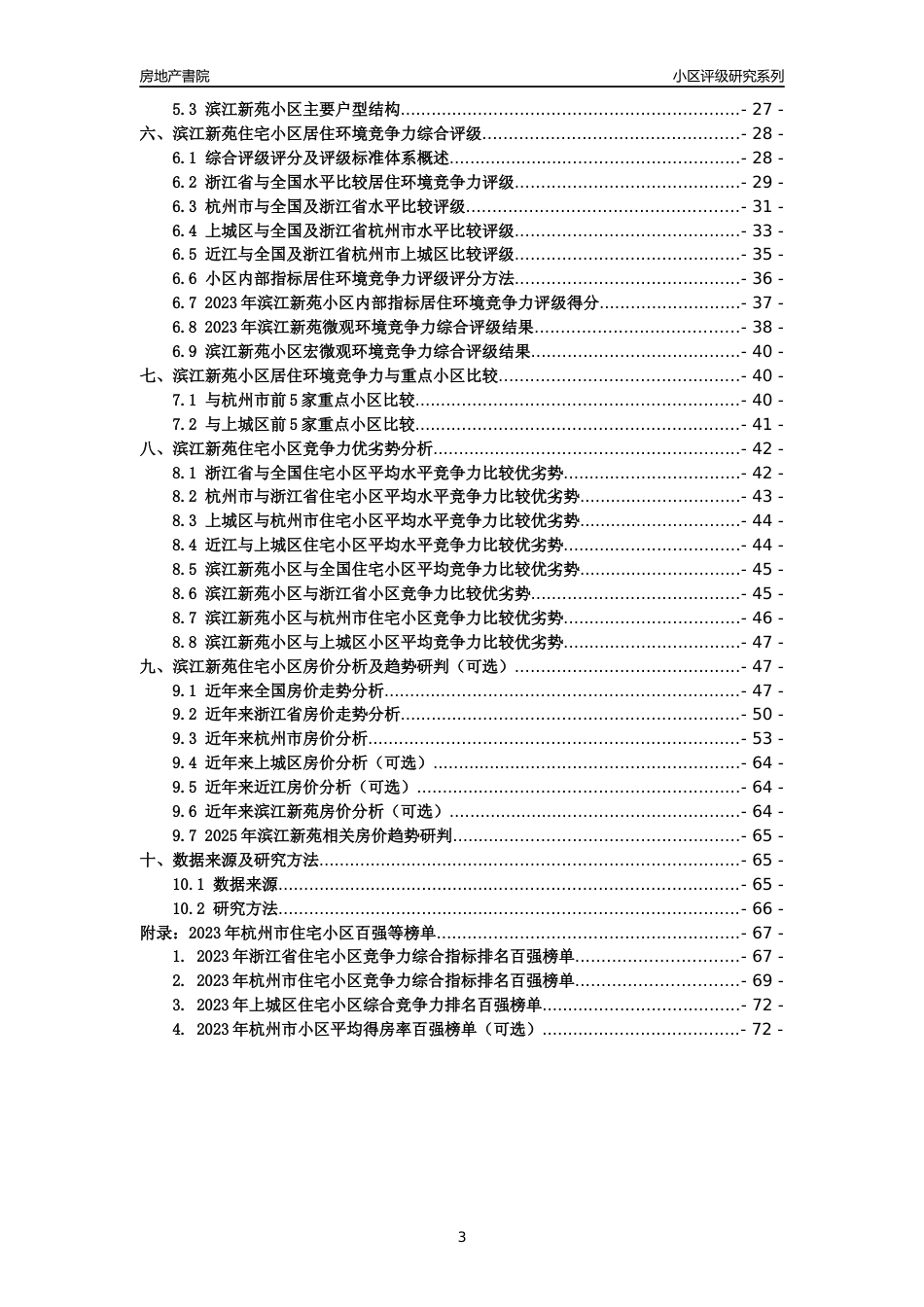 [小区点评]杭州市小区环境20强商圈及典型小区居住环境竞争力评级分析报告(2024版)（样本预览）_第3页