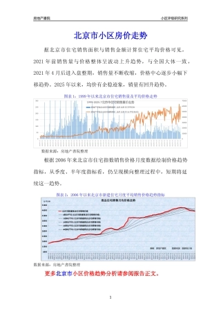 [小区点评]北京市小区房价趋势及典型小区居住环境竞争力评级及房价趋势分析报告(2024版)