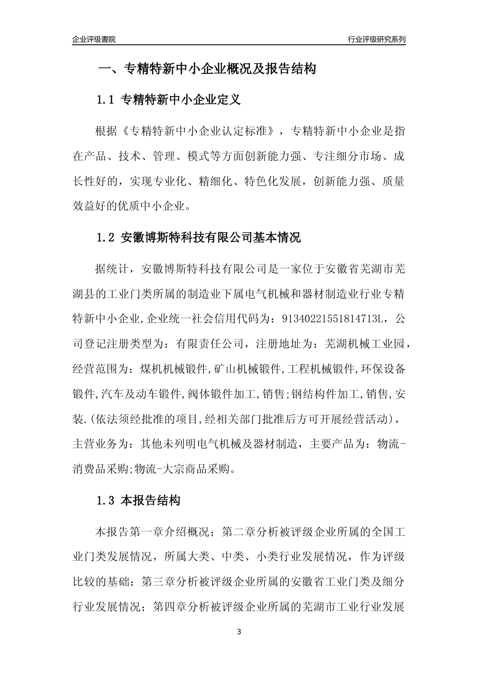 [专精特新]安徽博斯特科技有限公司行业竞争力评级分析报告(2023版)_第3页