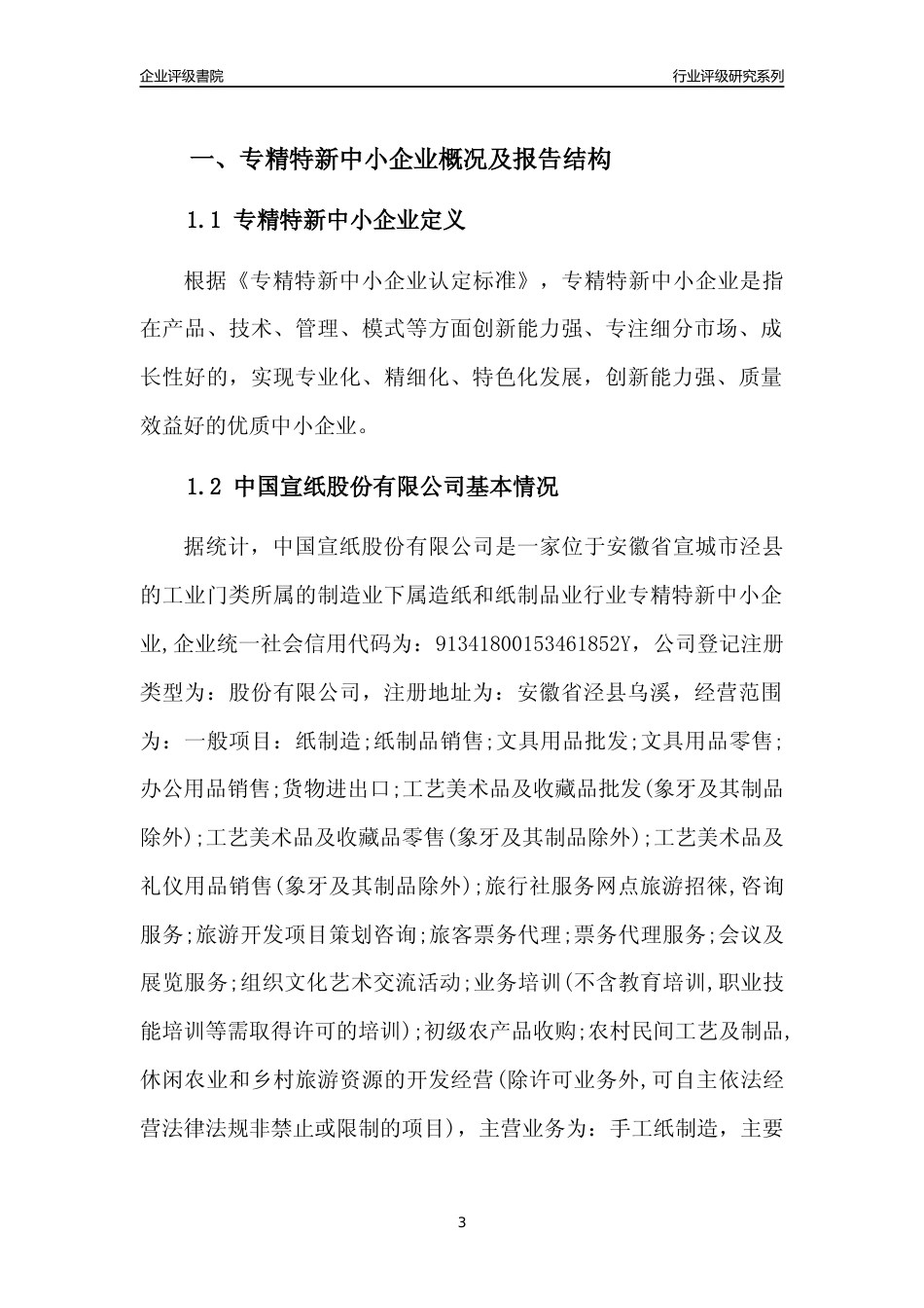 [专精特新]中国宣纸股份有限公司行业竞争力评级分析报告(2023版)_第3页
