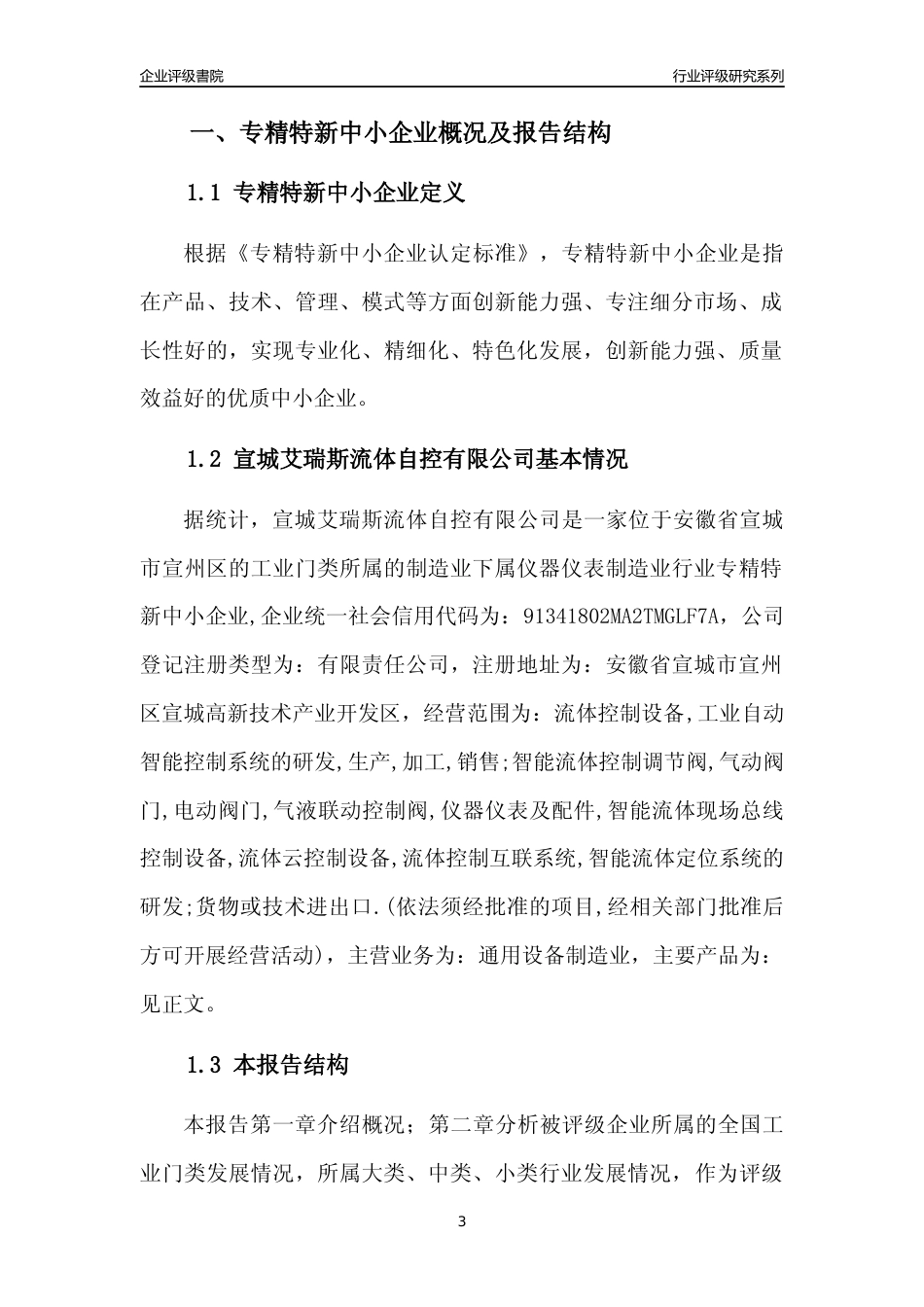 [专精特新]宣城艾瑞斯流体自控有限公司行业竞争力评级分析报告(2023版)_第3页