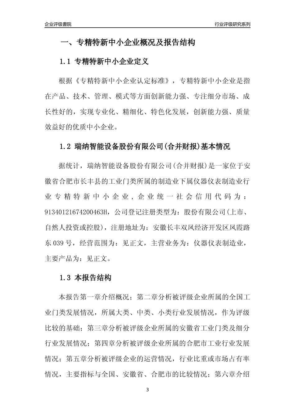 [专精特新]瑞纳智能设备股份有限公司(合并财报)行业竞争力评级分析报告(2023版)_第3页