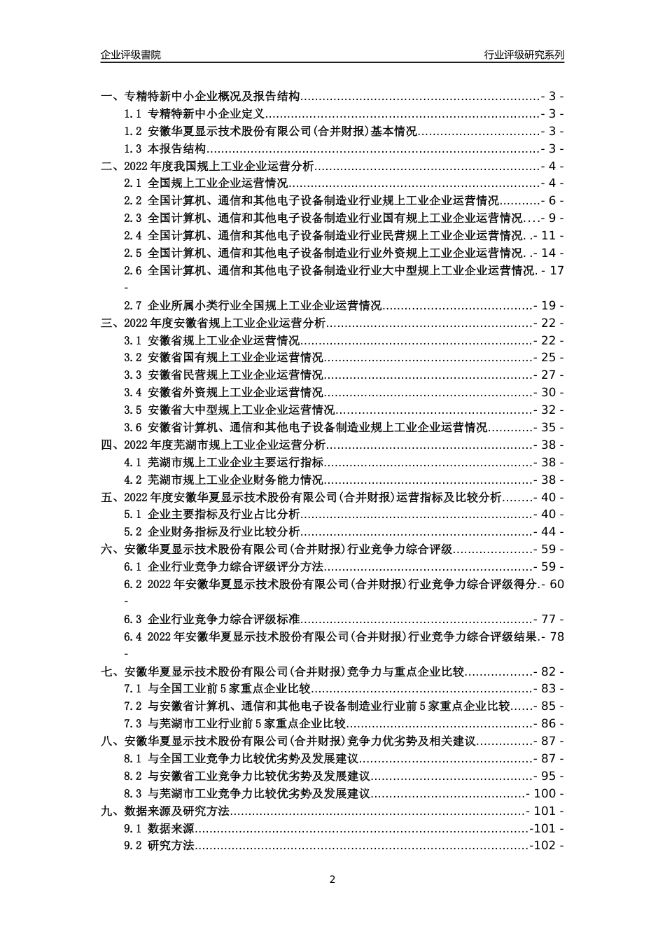 [专精特新]安徽华夏显示技术股份有限公司(合并财报)行业竞争力评级分析报告(2023版)_第2页