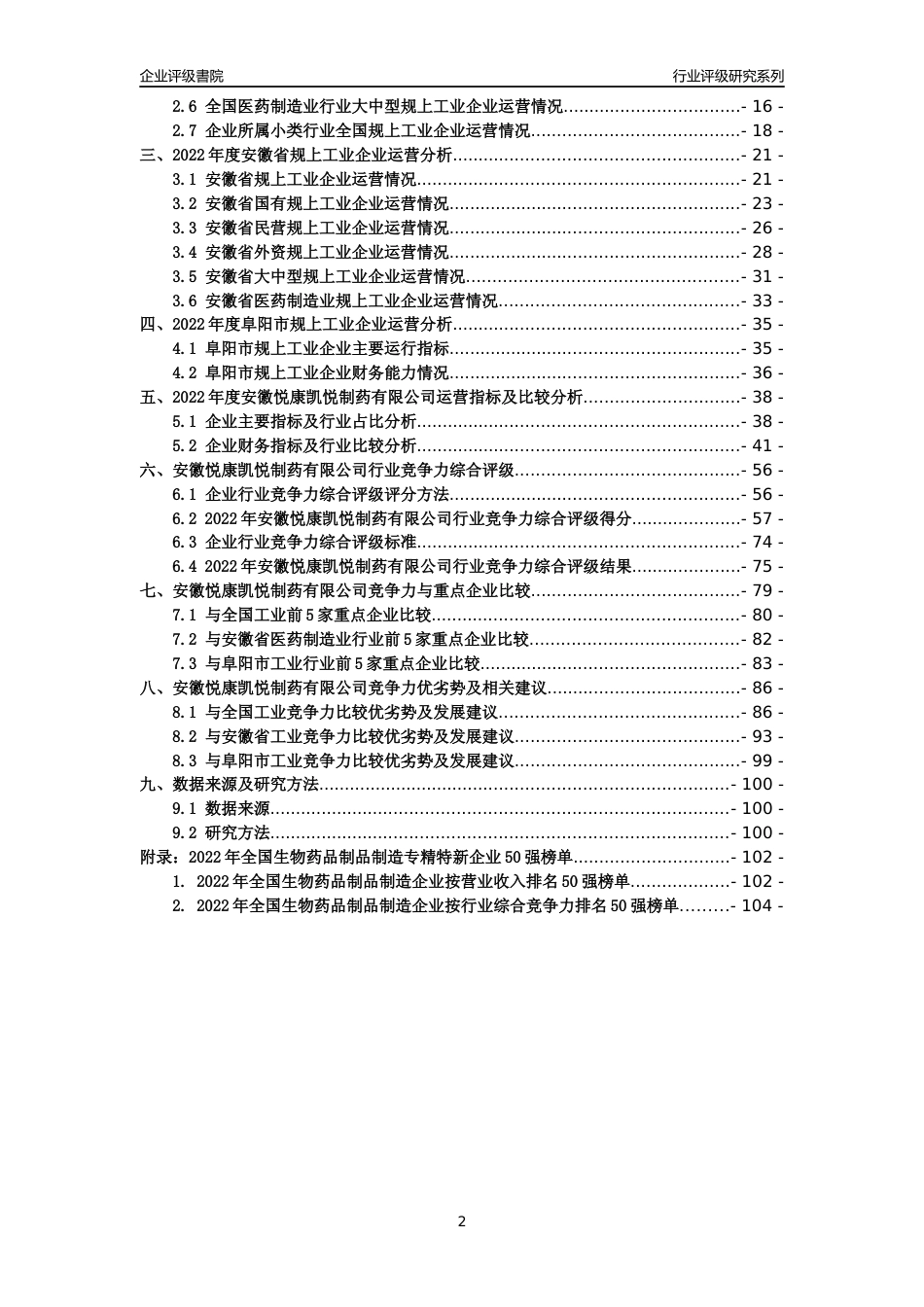 [专精特新]安徽悦康凯悦制药有限公司行业竞争力评级分析报告(2023版)_第2页