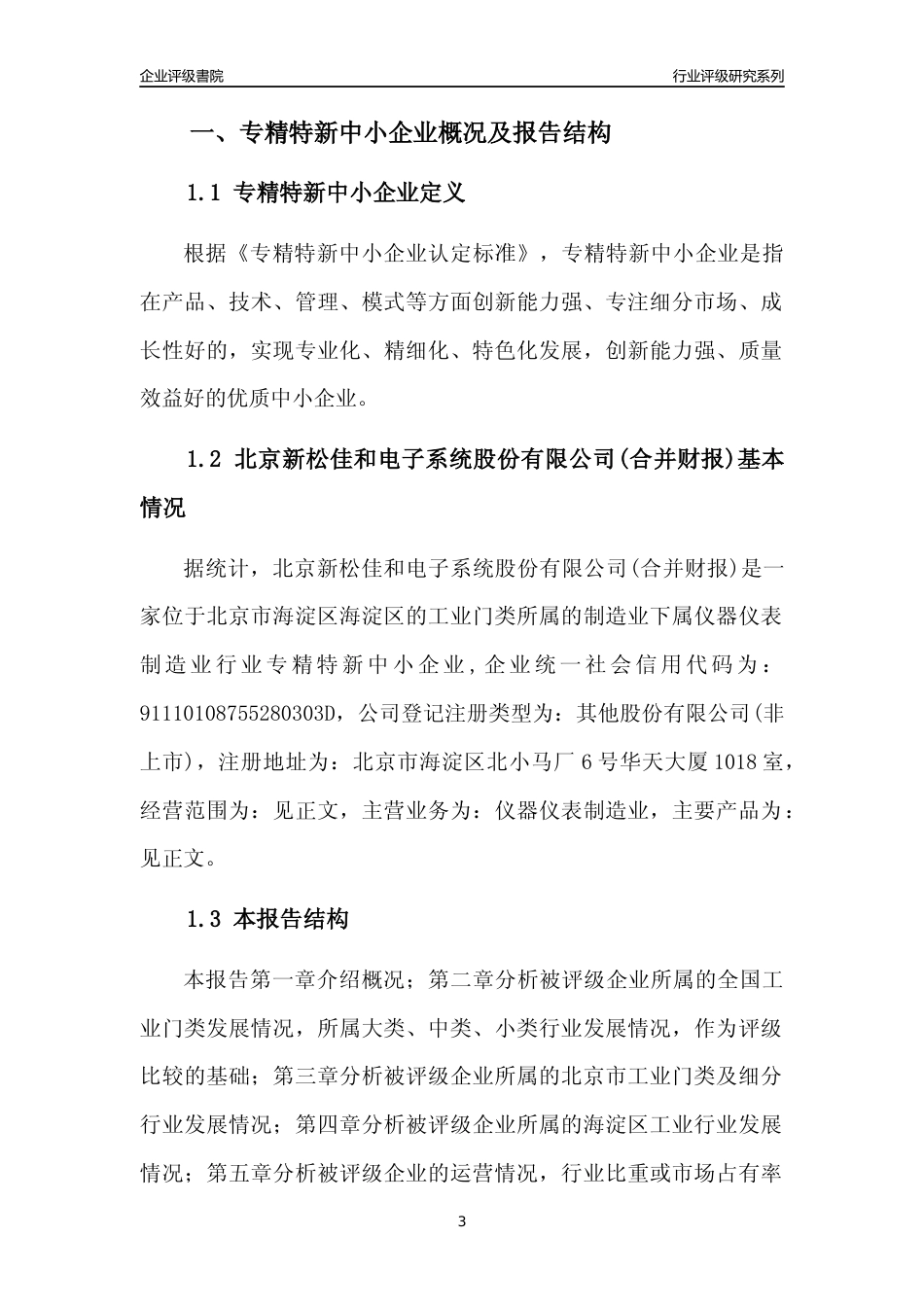[专精特新]北京新松佳和电子系统股份有限公司(合并财报)行业竞争力评级分析报告(2023版)_第3页