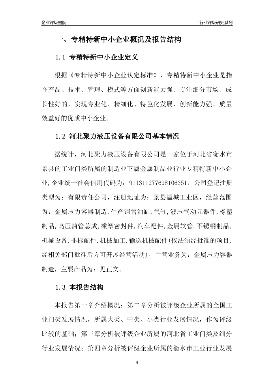 [专精特新]河北聚力液压设备有限公司行业竞争力评级分析报告(2023版)_第3页