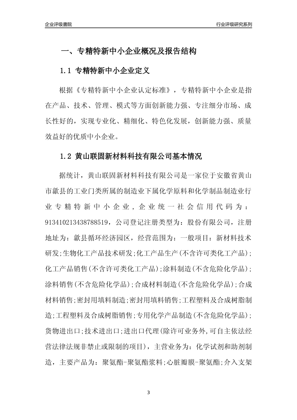 [专精特新]黄山联固新材料科技有限公司行业竞争力评级分析报告(2023版)_第3页