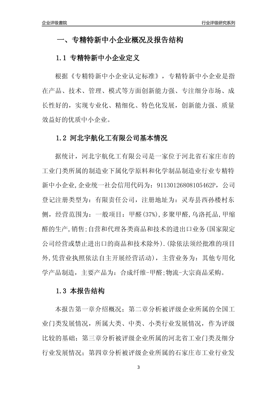 [专精特新]河北宇航化工有限公司行业竞争力评级分析报告(2023版)_第3页