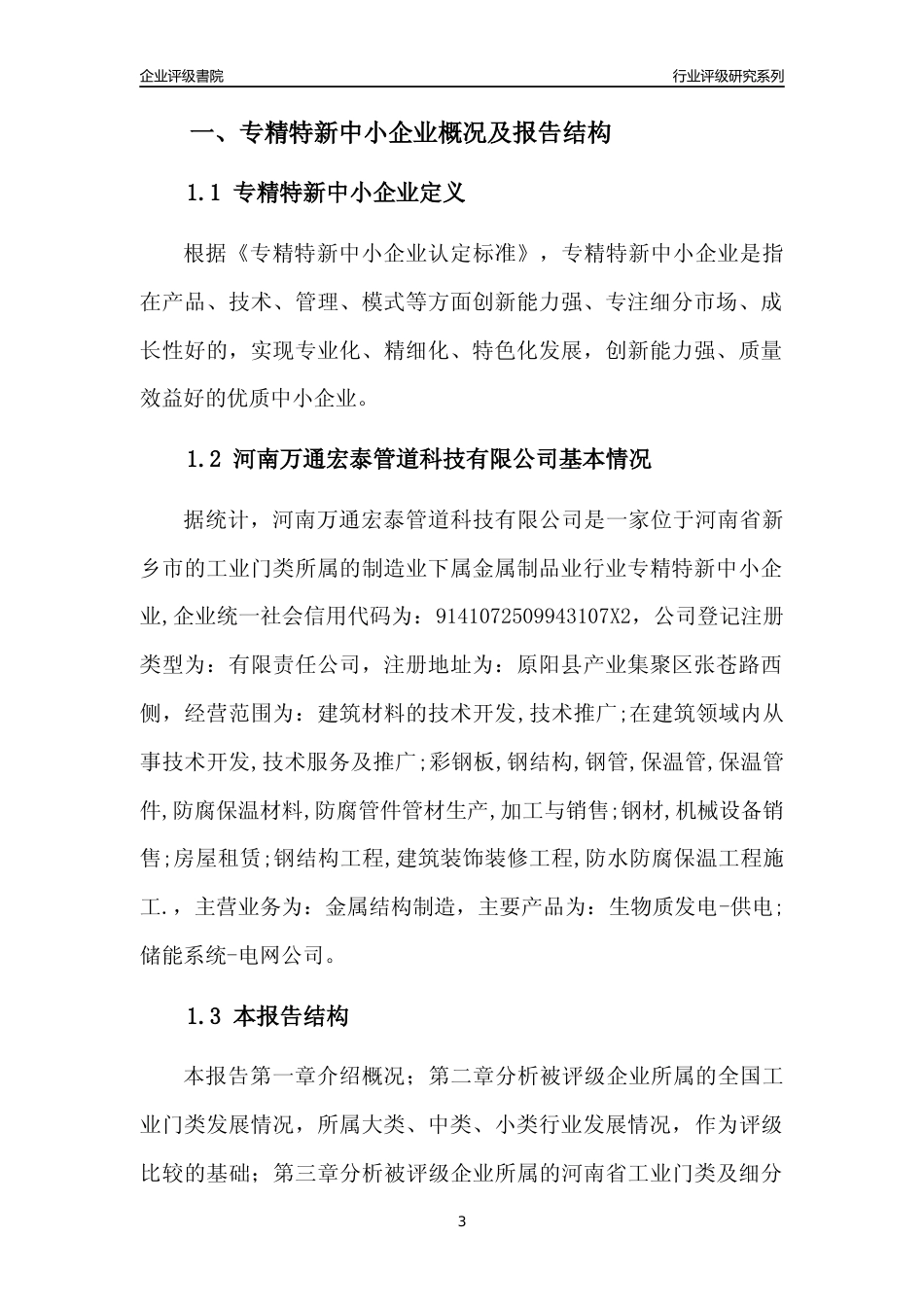 [专精特新]河南万通宏泰管道科技有限公司行业竞争力评级分析报告(2023版)_第3页