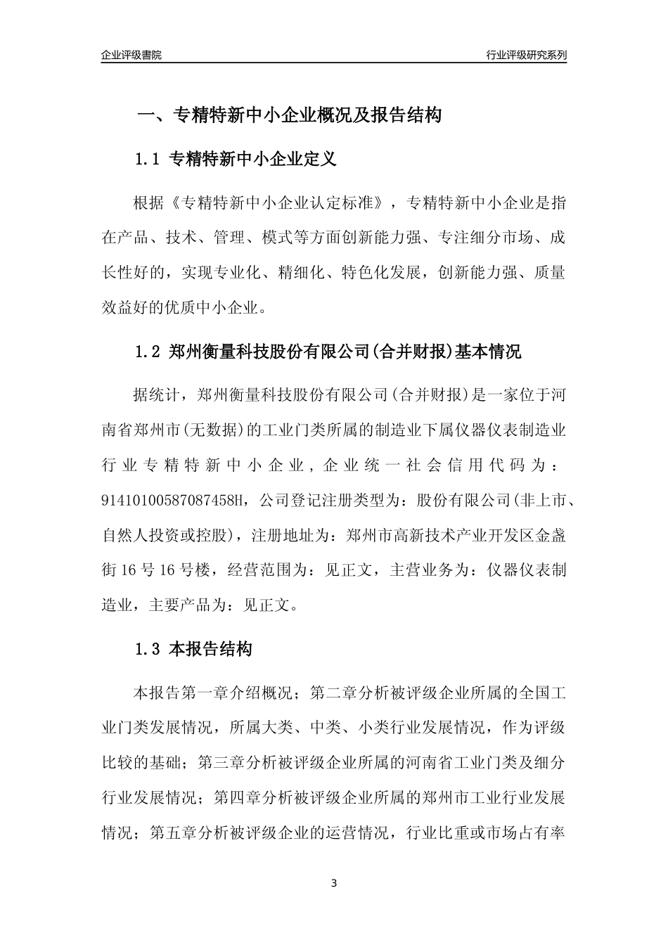 [专精特新]郑州衡量科技股份有限公司(合并财报)行业竞争力评级分析报告(2023版)_第3页