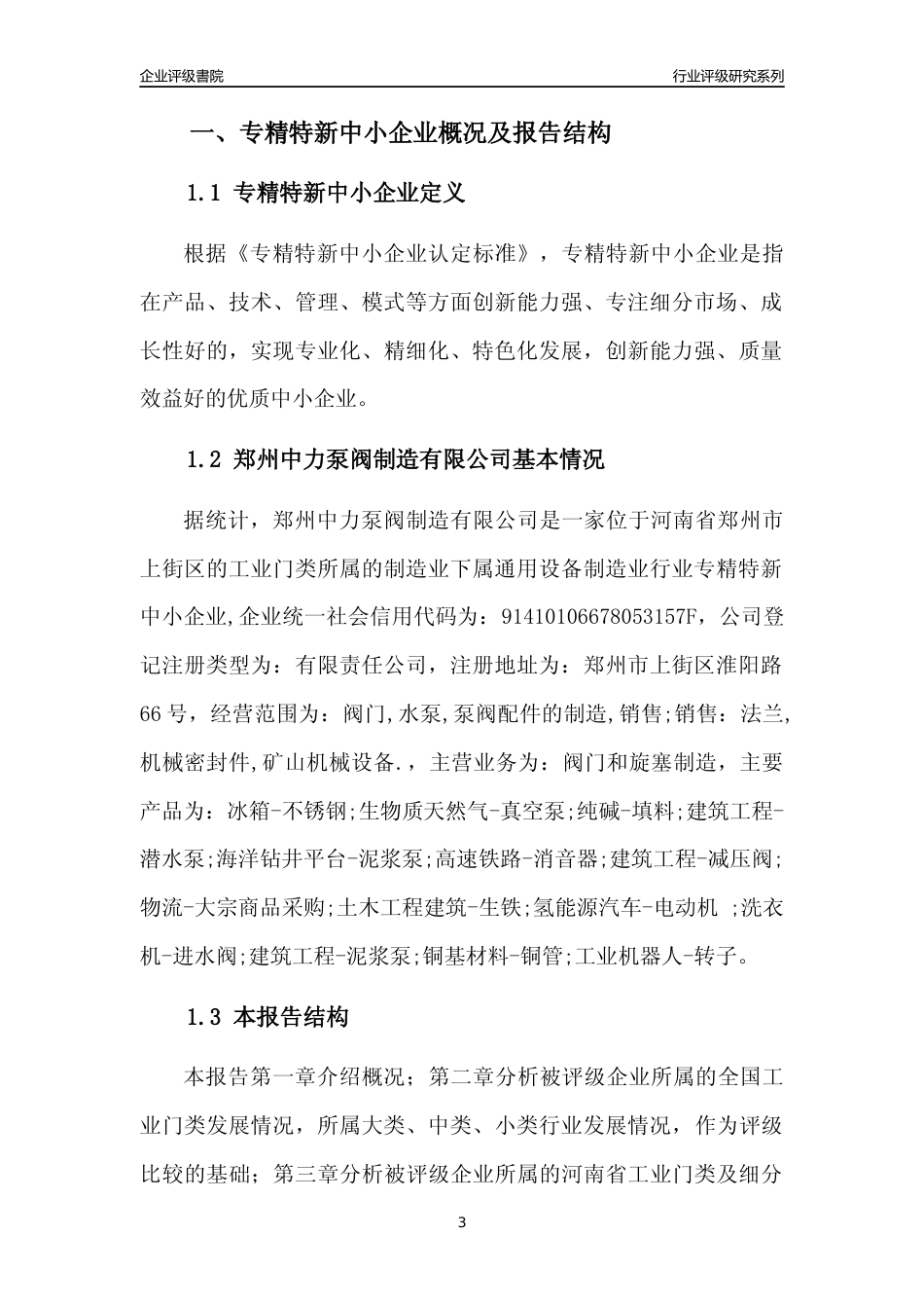 [专精特新]郑州中力泵阀制造有限公司行业竞争力评级分析报告(2023版)_第3页