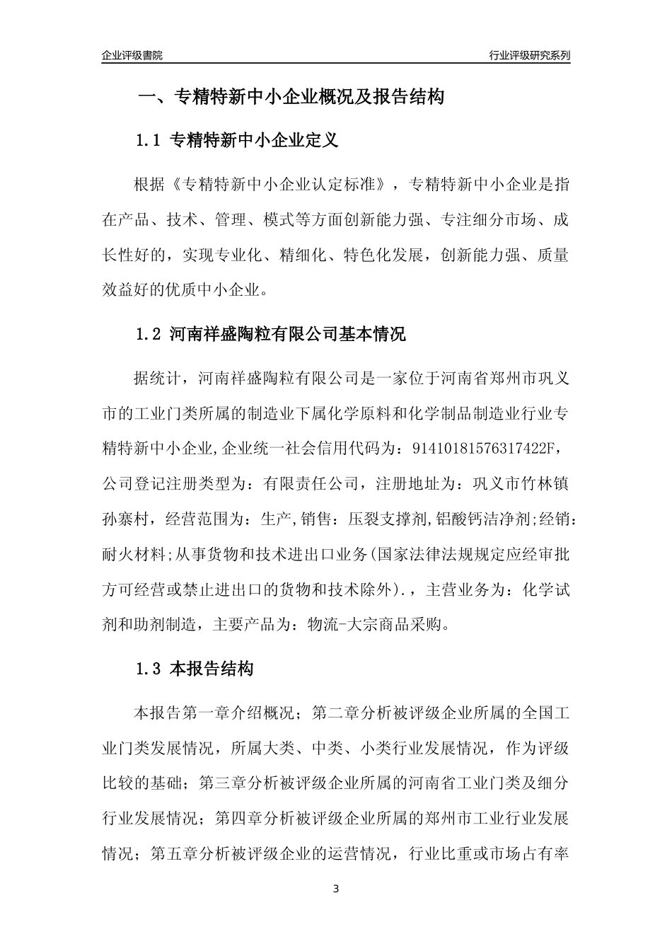 [专精特新]河南祥盛陶粒有限公司行业竞争力评级分析报告(2023版)_第3页