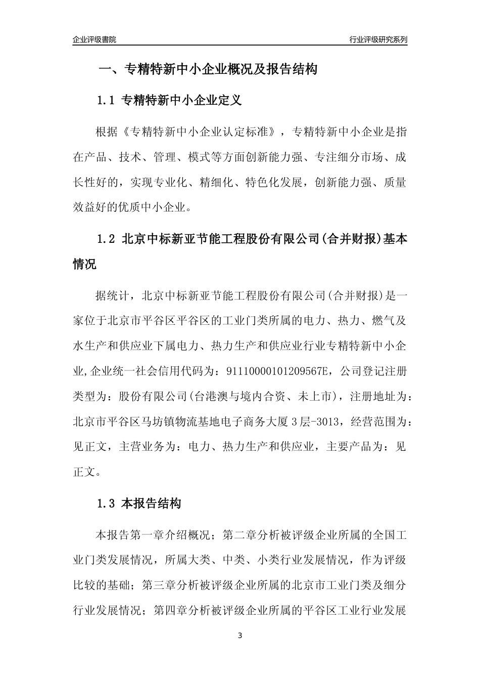[专精特新]北京中标新亚节能工程股份有限公司(合并财报)行业竞争力评级分析报告(2023版)_第3页