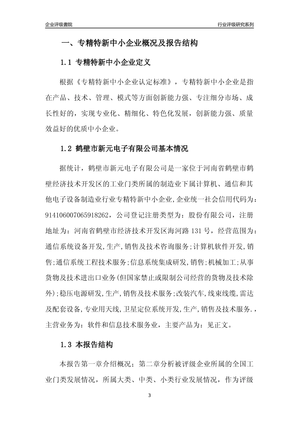[专精特新]鹤壁市新元电子有限公司行业竞争力评级分析报告(2023版)_第3页