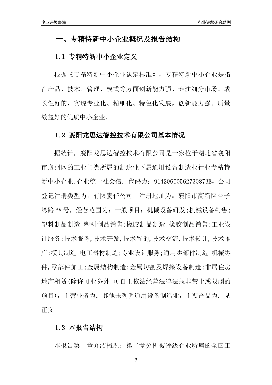 [专精特新]襄阳龙思达智控技术有限公司行业竞争力评级分析报告(2023版)_第3页