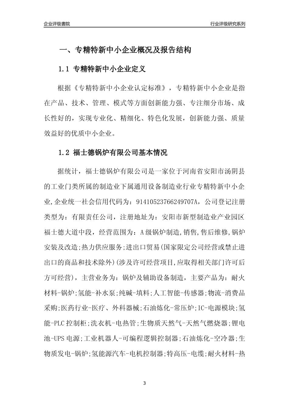 [专精特新]福士德锅炉有限公司行业竞争力评级分析报告(2023版)_第3页