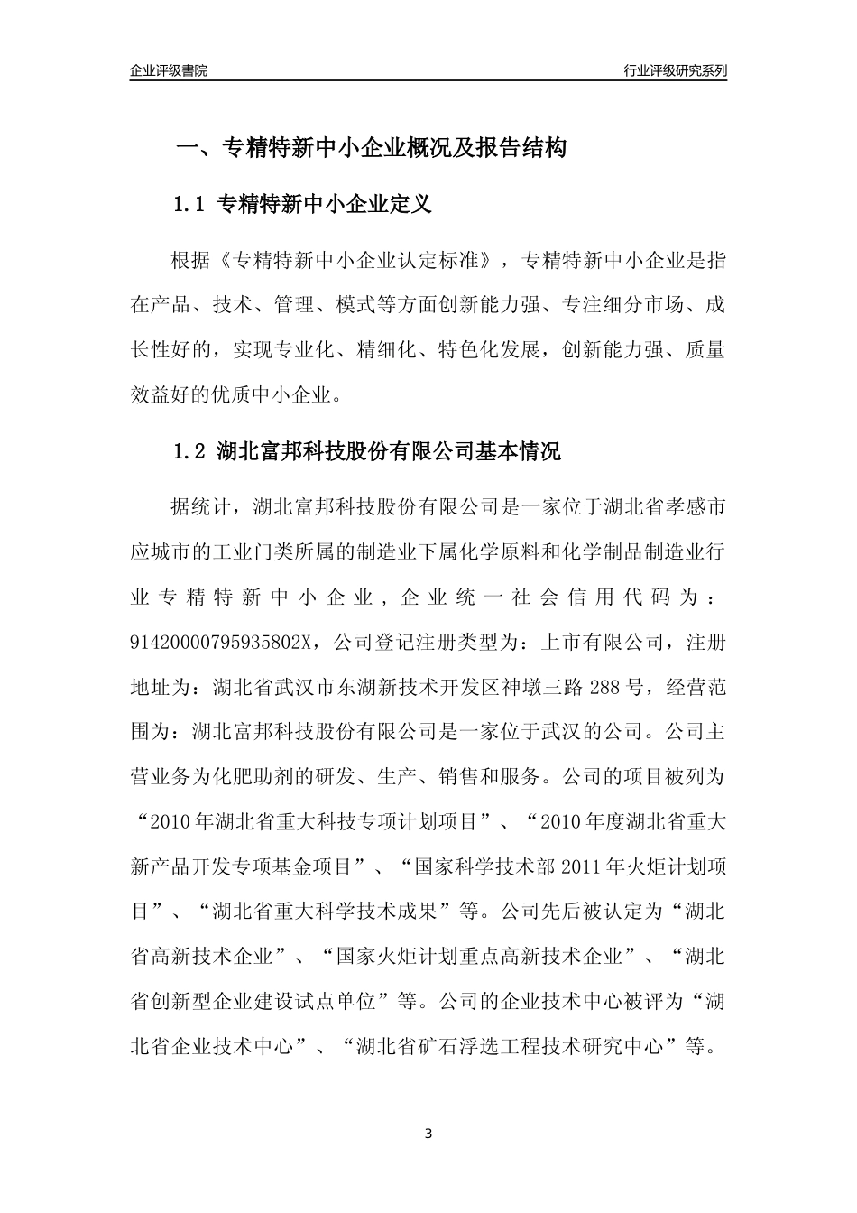 [专精特新]湖北富邦科技股份有限公司行业竞争力评级分析报告(2023版)_第3页