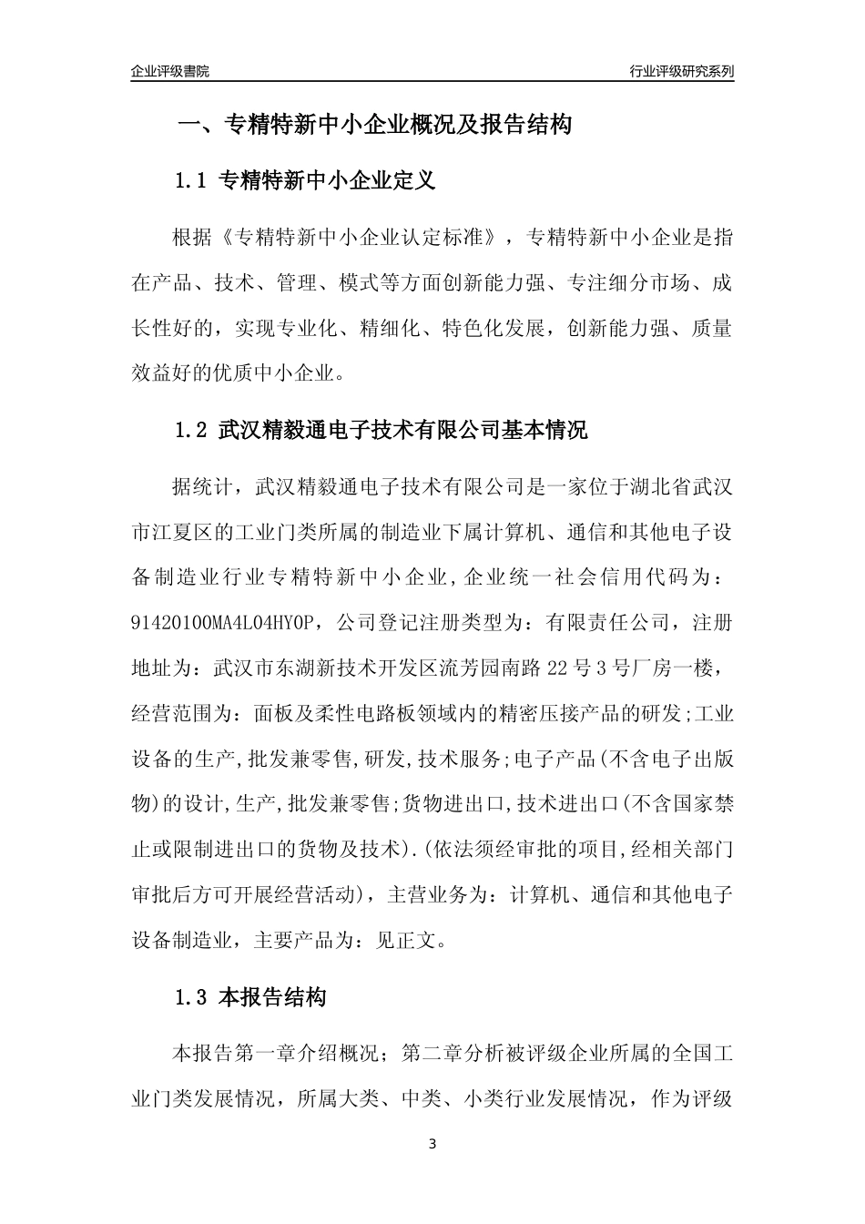[专精特新]武汉精毅通电子技术有限公司行业竞争力评级分析报告(2023版)_第3页