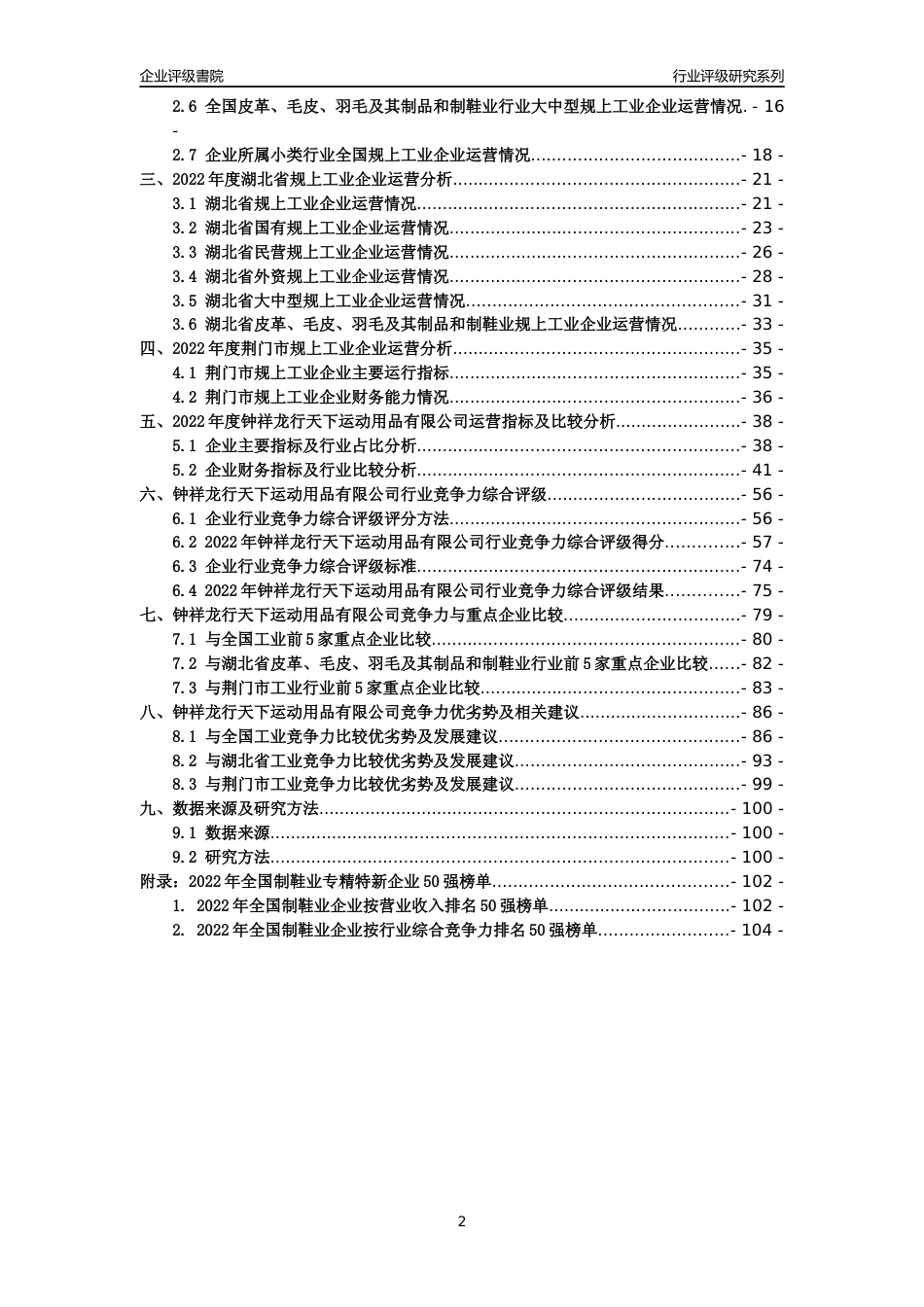 [专精特新]钟祥龙行天下运动用品有限公司行业竞争力评级分析报告(2023版)_第2页