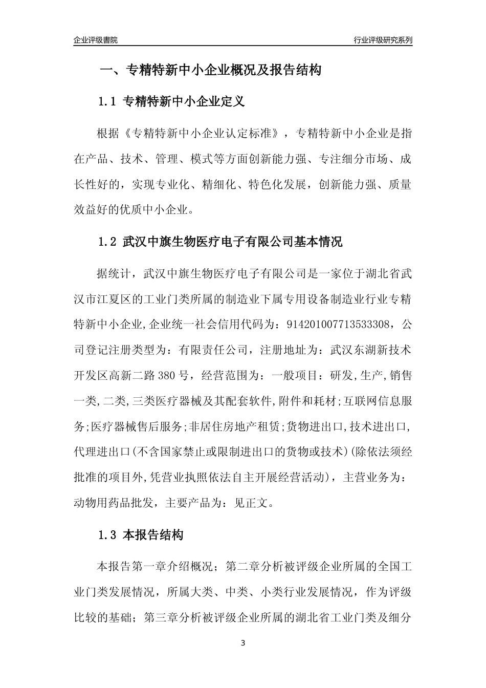 [专精特新]武汉中旗生物医疗电子有限公司行业竞争力评级分析报告(2023版)_第3页