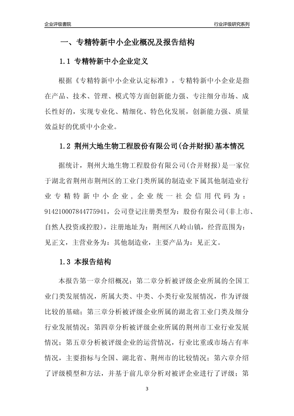 [专精特新]荆州大地生物工程股份有限公司(合并财报)行业竞争力评级分析报告(2023版)_第3页