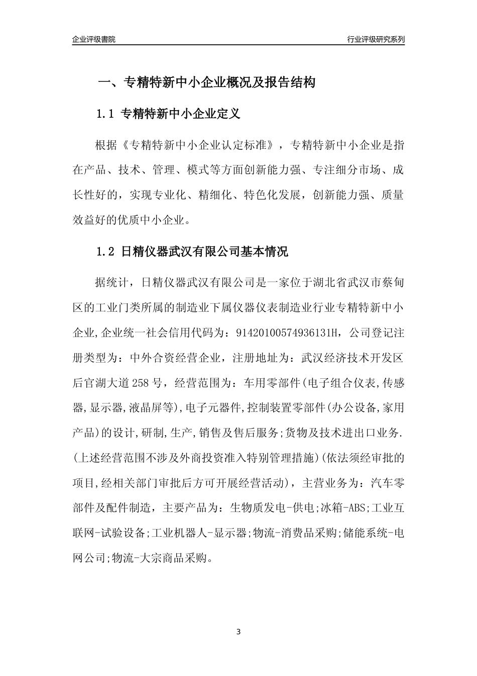 [专精特新]日精仪器武汉有限公司行业竞争力评级分析报告(2023版)_第3页