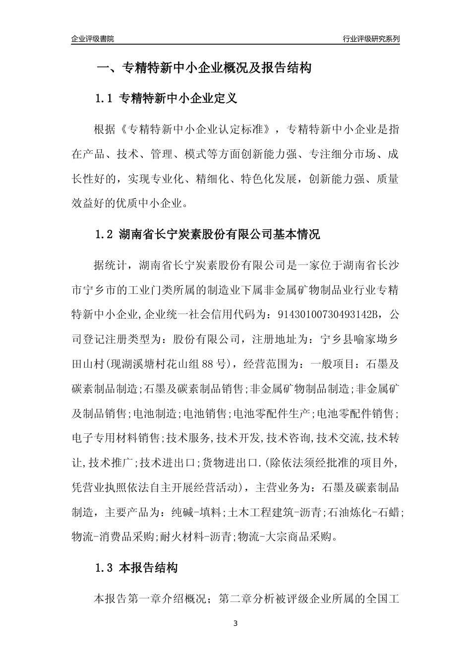 [专精特新]湖南省长宁炭素股份有限公司行业竞争力评级分析报告(2023版)_第3页