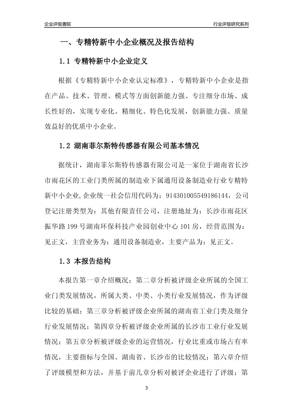 [专精特新]湖南菲尔斯特传感器有限公司行业竞争力评级分析报告(2023版)_第3页