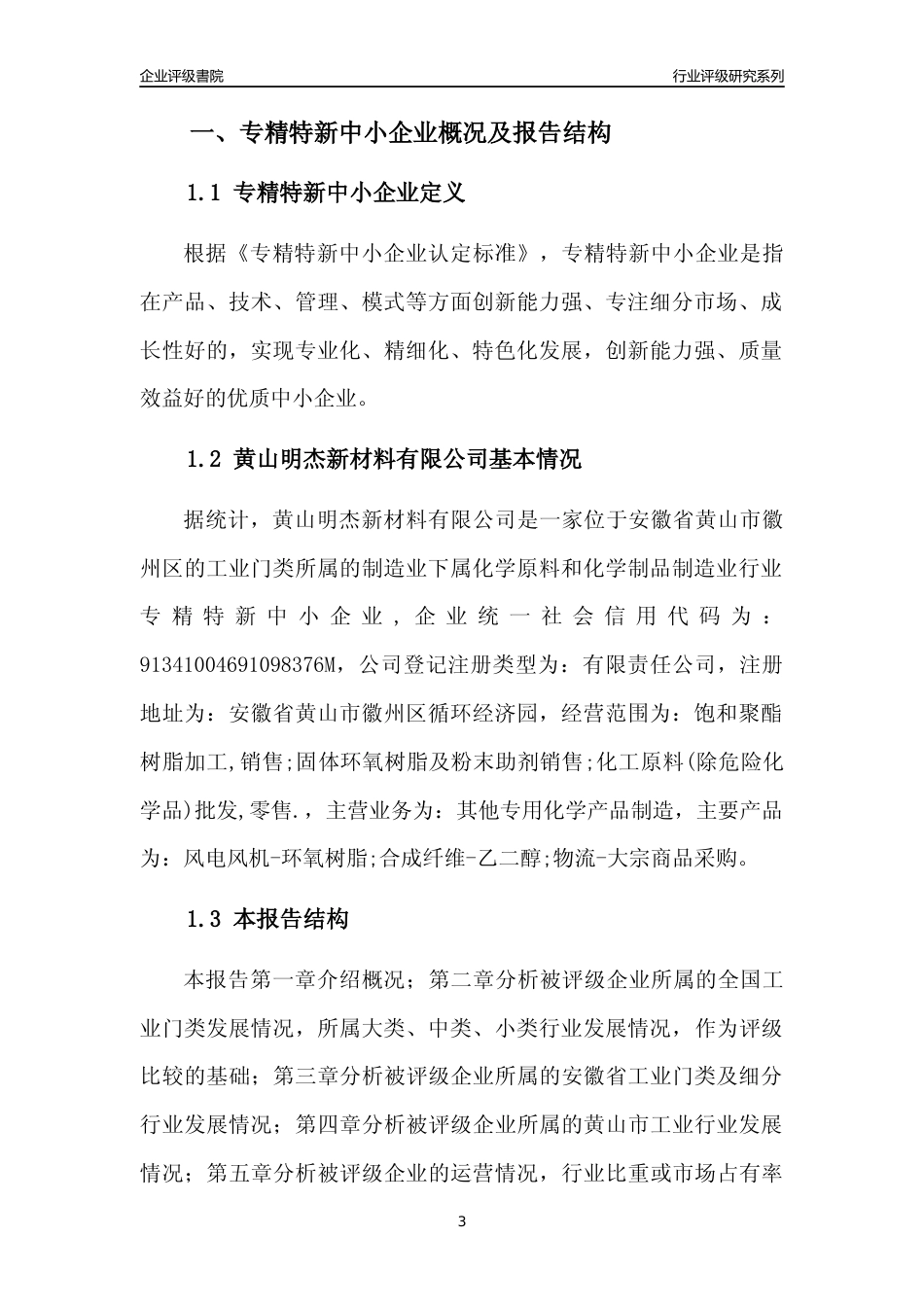 [专精特新]黄山明杰新材料有限公司行业竞争力评级分析报告(2023版)_第3页