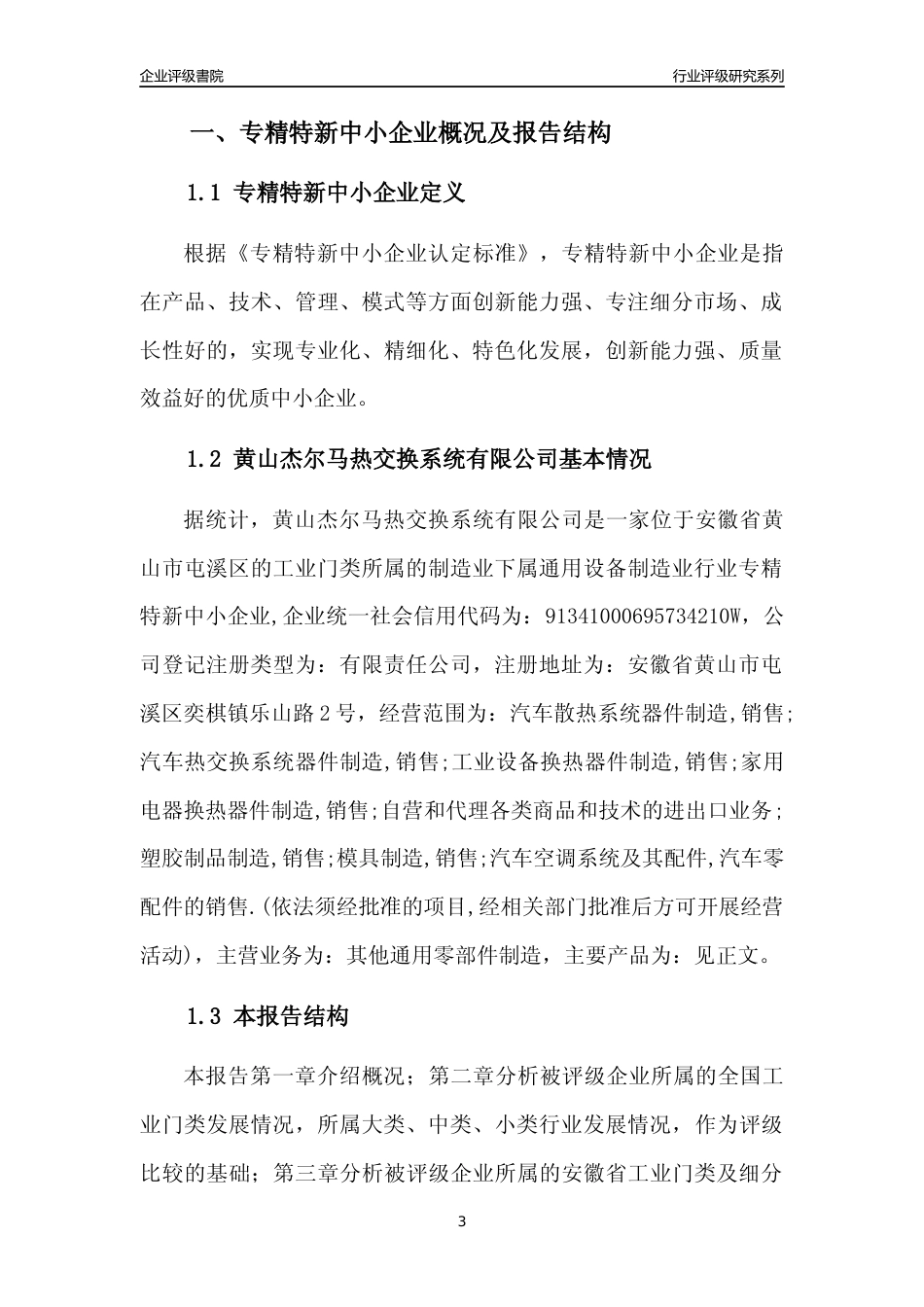 [专精特新]黄山杰尔马热交换系统有限公司行业竞争力评级分析报告(2023版)_第3页