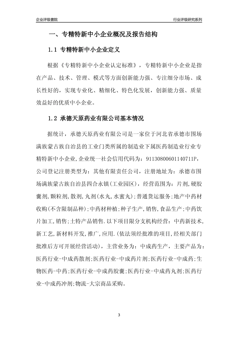 [专精特新]承德天原药业有限公司行业竞争力评级分析报告(2023版)_第3页