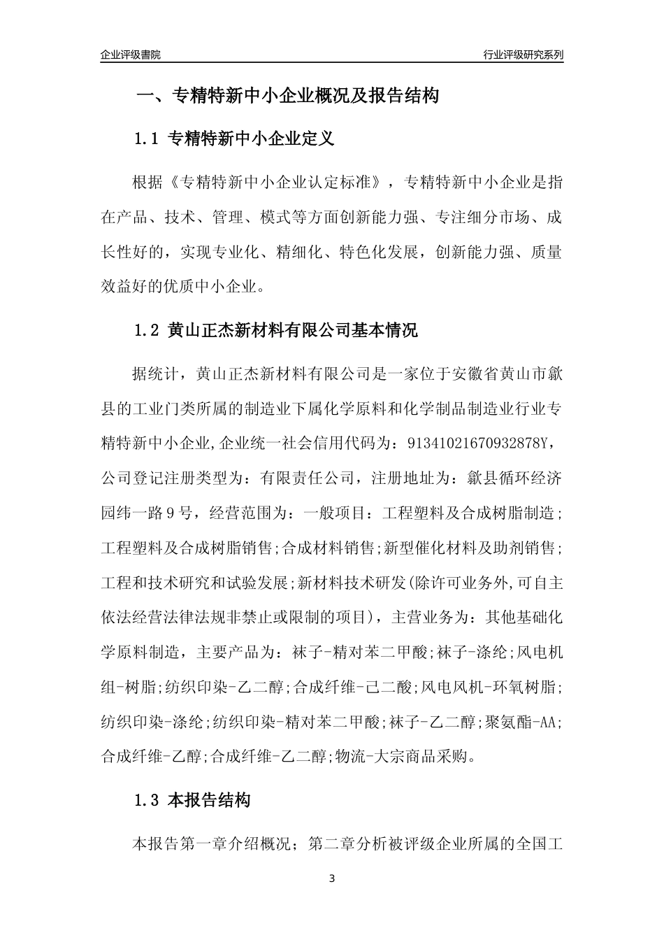 [专精特新]黄山正杰新材料有限公司行业竞争力评级分析报告(2023版)_第3页
